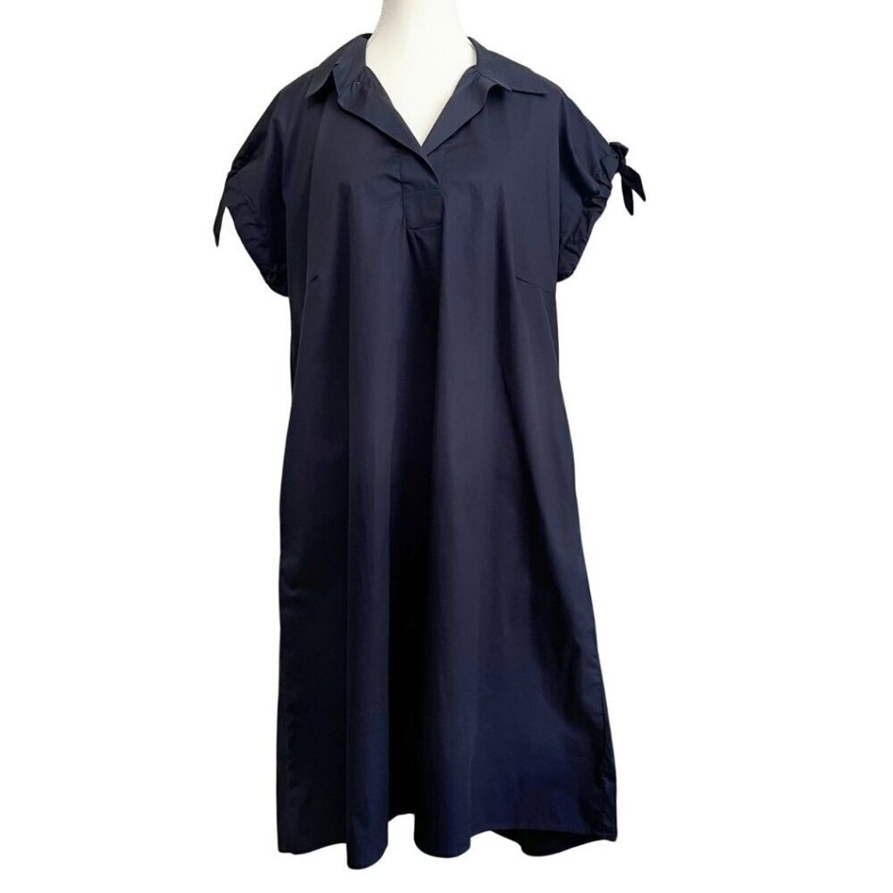 UCHUU NAVY SHORT SLEEVE SHIFT MIDI OVERSIZED DRESS - S